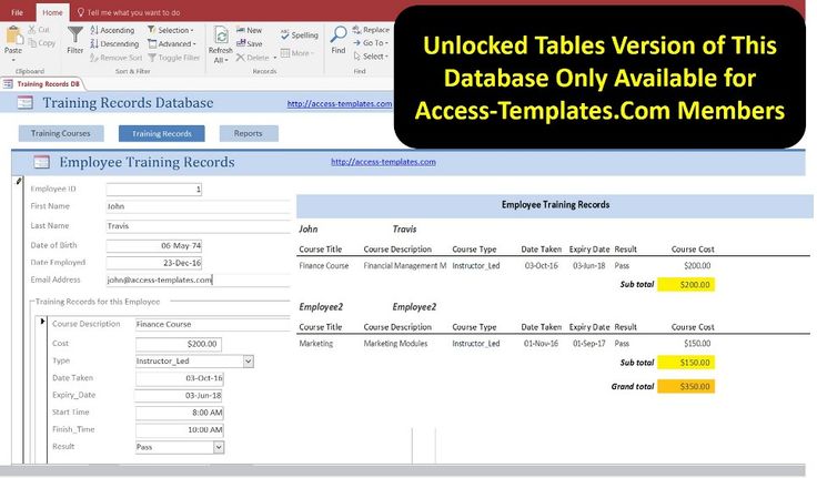 access 2016 sample database free